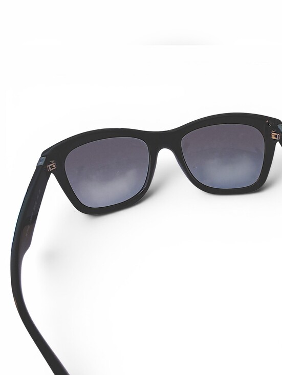 Tory Burch Black Square Sunglasses w/ Silver Logo Hardware main image 6